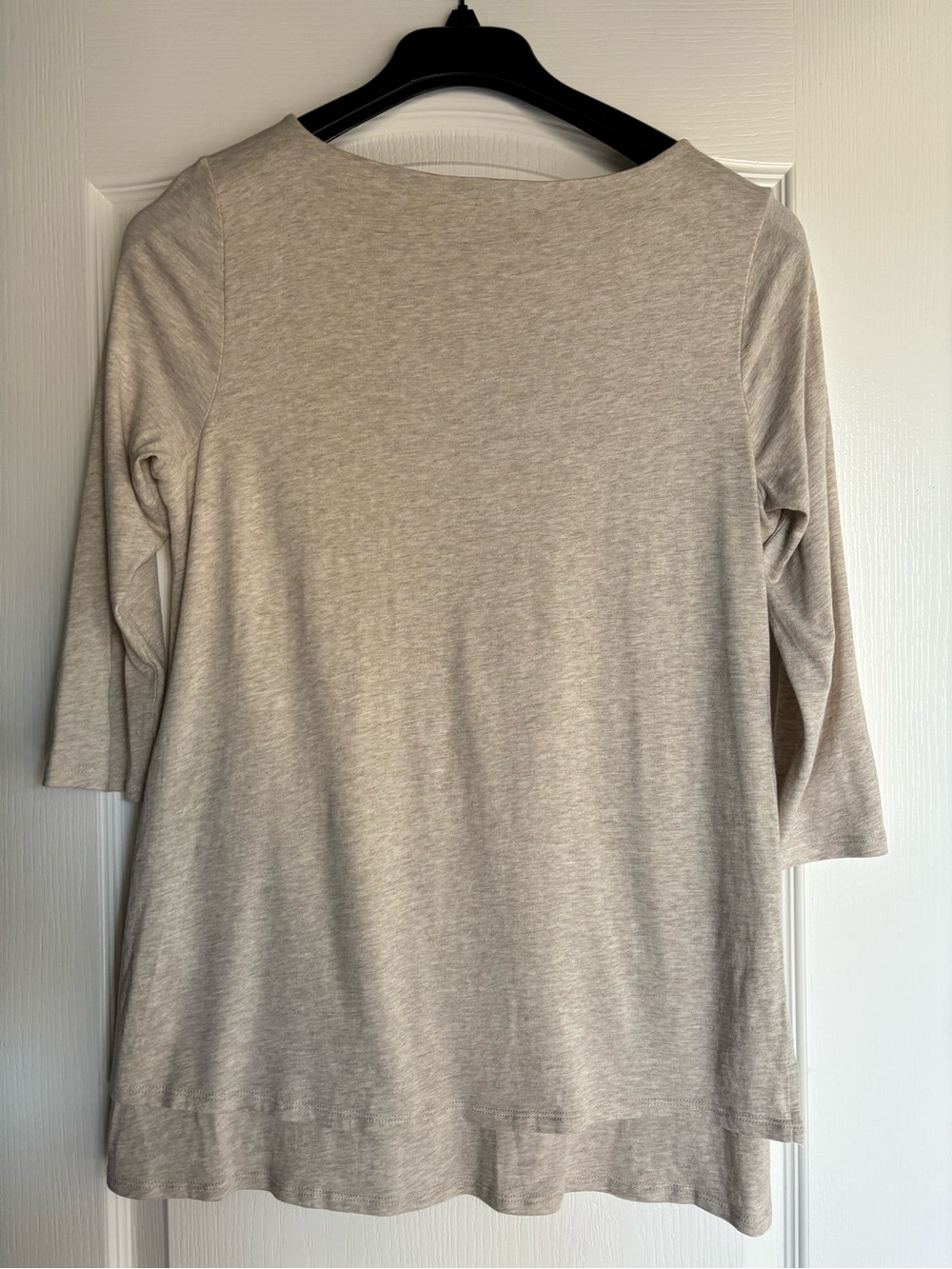 J.Jill Pure Jill Boat Neck Tunic Top Blouse oatmeal beige size small